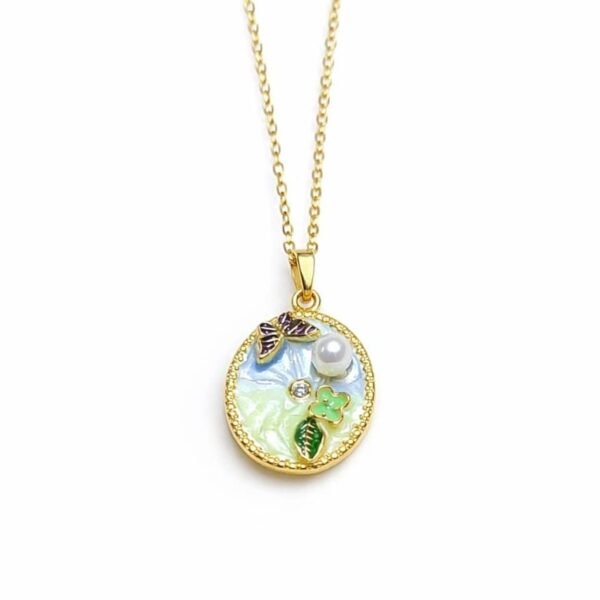 butterfly meadow oval necklace