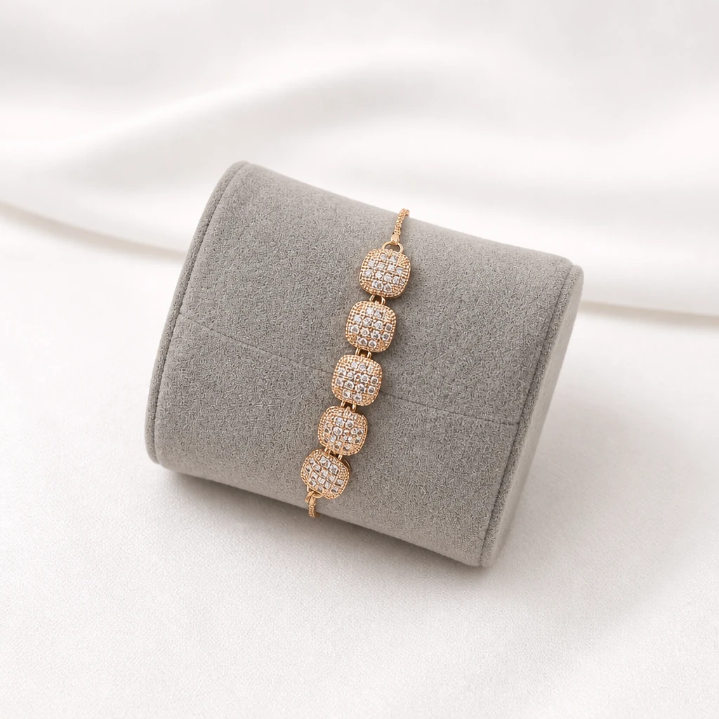 rose gold pave square bracelet 2 rose gold pave square bracelet 2